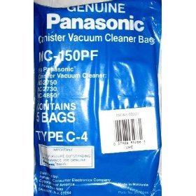 Panasonic Type C-4 MC-150PF Vacuum Bags 5 Pack