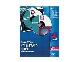 Avery 6692 CD/DVD Labels for Color Lasers, 30-Labels Disc & Spine