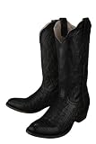 Resistol Ranch 'M3160' Crocodile Belly Cowboy Boots Mens - Black