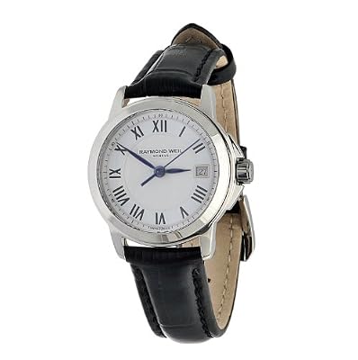 Raymond Weil Women's 5378-STC-00300 Tradition Stainless Steel Case Black Leather Strap with Crocodile Pattern Watch from Raymond Weil