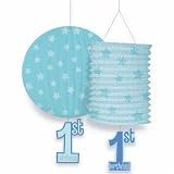 1st Birthday Boy Blue Paper Lanterns (2 count)