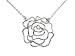 Sterling Silver Rose Outline Necklace