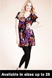 Plus Floral Print Mock Wrap Tunic
