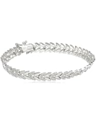 Sterling Silver Diamond-Accent Chevron Bracelet