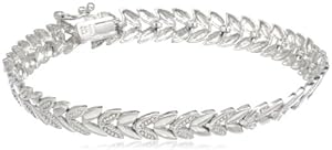 Sterling Silver Diamond-Accent Chevron Bracelet