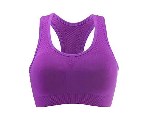 Sports Bra, MySky Women's High Impact Seamless Racerback Yoga Bra Fitness Bra