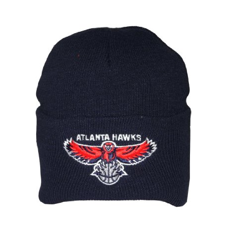 Adult NBA Atlanta Hawks Warm Ski & Skate Roll Up Beanie / Winter Hat - One Size Fits All - Dark Blue