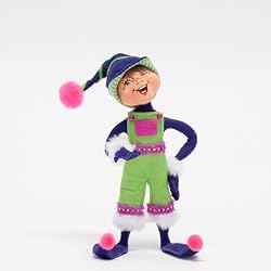 9" Purple Winter Whimsy Elf By Annalee