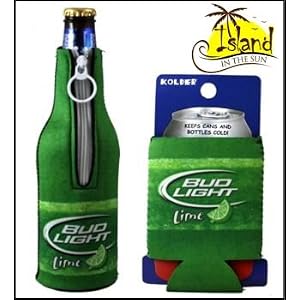 (2) Bud Light Lime Beer Can and Bottle Koozie Cooler by 