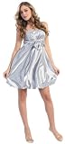 Spaghetti Straps Cocktail Party Sexy Dress #536 (4, Silver)
