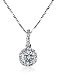 14k White Gold 1/2cttw Diamond Solitaire Pendant Necklace (H-I Color, SI2 Clarity), 18"
