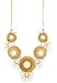 Zad White Flowers and Medallions Bib Fashion Necklace Gold Tone picture