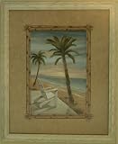 ADIRONDACK CHAIR w Beach Scene Palm Tree Print Picture