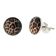 Stainless Steel Fake Plug Earrings - 16g Wire - 00G - Leopard