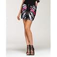bebe Stretched Silk Color Striped Skirt