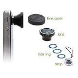 Magnetic 180 Degree Angle Fisheye (0.28X) Lens (Black) Designed for Apple iPhone 4 4S iPod Nano 4G iPad