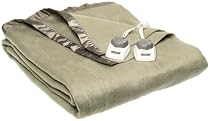 Sunbeam Royal Nights Full Heated Blanket, Polyester Blend, Willow