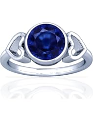14K White Gold Round Cut Blue Sapphire Solitaire Ring (GIA Certificate)