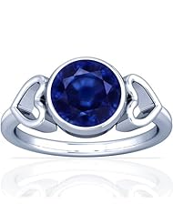 Platinum Round Cut Blue Sapphire Womens Astrological Ring (GIA Certificate)