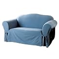 Sure Fit Cotton Duck Sofa Slipcover - Blue Stone