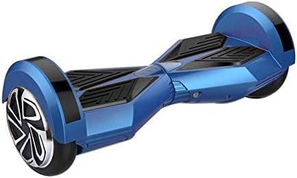 Fish Smart Self Balancing Scooters Drifting Board Electric Scooter with Bluetooth Speaker LED Light 8" Two Wheel (blue+black)