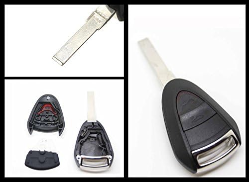 2 Button Remote Key shell Case Fob + Blank Blade Uncut For Porsche 911 Cayman Boxster Cayenne
