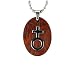 Stainless Steel Natural Redwood Women Symbol Oval Pendant Necklace