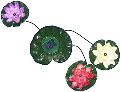 Solar Powered LED Lotus Floating Pond Light Decoration Garden Lamp