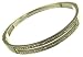 Silver 2 Row Cubic Zirconia Set Platinum Plated Bangle
