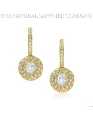 1.93ct Natural White Sapphire Earrings with .88cts of Pave Diamonds