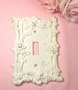 White Shabby Single Switchplate Cover with Roses - Sweet Chic