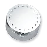 Silver-plated with Crystals Lift-off Lid Round Jewelry Box