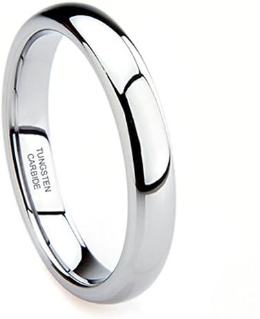 Tungsten Carbide 4MM Plain Dome Wedding Band Ring Ring Size 4-12