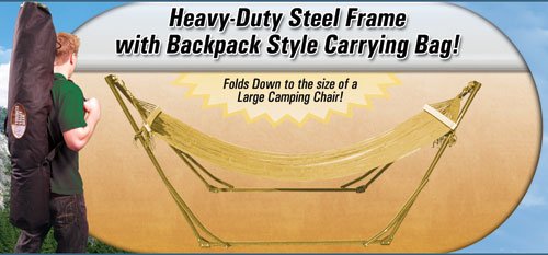 High-Grade Foldable Hammock (Yellow) Folding Hammock with Carrying Bag