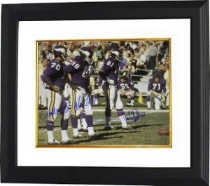 Alan Page Autographed/Hand Signed Minnesota Vikings 16x20 Photo Custom Framed w/Marshall & Eller