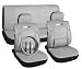 Type R Lumbar 11 Pc Seat Cover Set Grey Car Truck Universal Bucket Seat Covers 1995 Thru 2008 Honda Civic Accord Toyota Chevrolet Ford Nissan