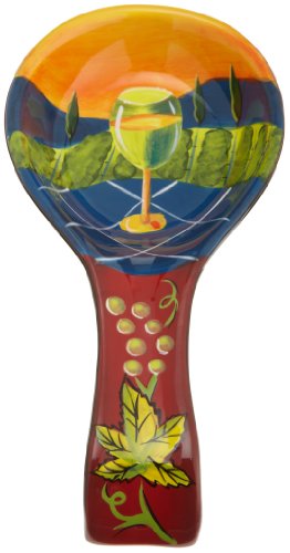 Henriksen Imports Wine Country 9-1/2-Inch Spoon Rest, Red