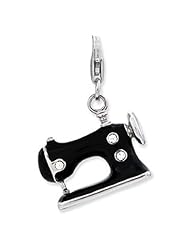 Amore La Vita Sterling Silver Enamel Sewing Machine Charm