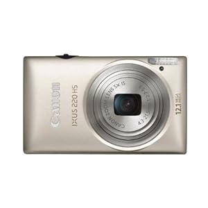 Canon IXUS 220 HS Digitalkamera (12 Megapixel, 5-fach opt. Zoom, 6,9 cm (2,7 Zoll) Display, Full HD, bildstabilisiert) silber