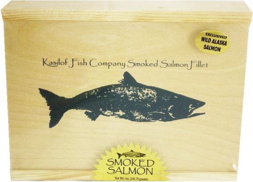 Kasilof Fish Company Smoked Salmon 5 oz. Fillet in Wooden Box by Kasilof Fish Company