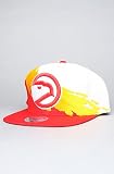 Mitchell & Ness The Atlanta Hawks Paintbrush Snapback Hat in Red,Hats for Men