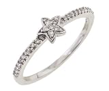 14K White Gold Diamond Star Ring