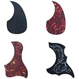 Pickguard Plus Pickguard-Acoustic-4pc-Set Acoustic Guitar Pickguard Scratch Guard Plate Replacement Hummingbird and Tortoise Shell Pattern Self Adhesive