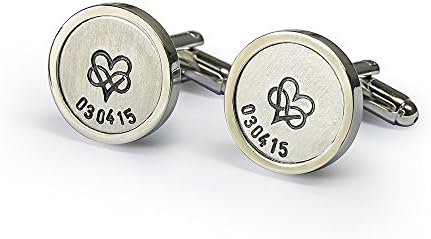 Handmade infinity love &amp; date engraved cufflinks - wedding cuff link - best wedding gift