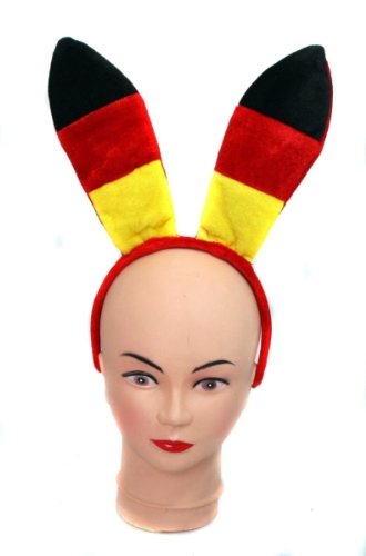 Deutschland Bunny Ears Hasen Ohren Hasenohren deutschlandfarben 30 cm lang!! Deutschland Fanartikel Deutschlabd für EM 2012 NEU