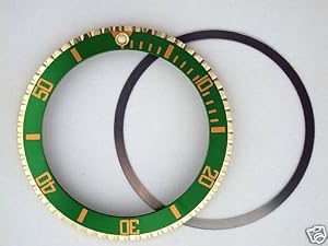 Bezel & Insert for Rolex Submariner 18ky 16613 Green