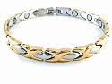 Magnetic Bracelet Therapy Solid Stainless Steel Links Gold & Silver Style #33 8"