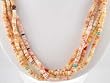 Five Strand Spiny Oyster and Sterling Silver Bead Necklace, #10105