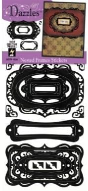12 Pack Stickers Nested Frames Black (Product Catalog: Mixed Media & Embellishments)