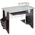 Techni Mobili Tempered Glass Computer Desk - Espresso